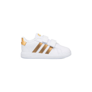 Sneakers primi passi bianche da bambina con strisce a contrasto adidas Grand Court 2.0 Cf I, Brand, SKU s334000132, Immagine 0